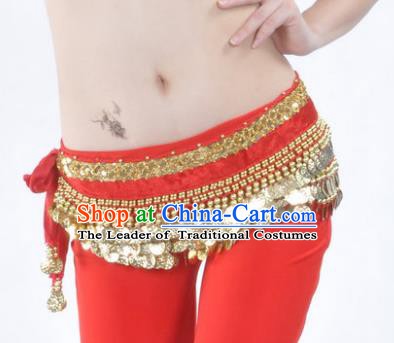 Asian Indian Belly Dance Paillette Red Waist Accessories Waistband India Raks Sharki Belts for Women