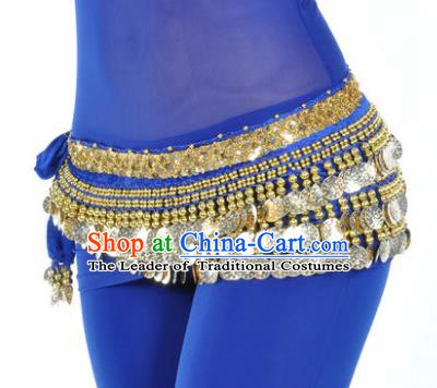 Asian Indian Belly Dance Paillette Royalblue Waist Accessories Waistband India Raks Sharki Belts for Women