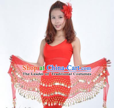 Asian Indian Belly Dance Waist Accessories Red Waistband India Raks Sharki Belts for Women