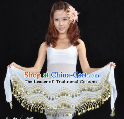 Asian Indian Belly Dance Waist Accessories White Waistband India Raks Sharki Belts for Women