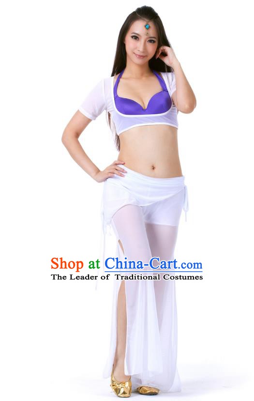 Asian Indian Belly Dance White Uniform India Raks Sharki Dress Oriental Dance Clothing for Women