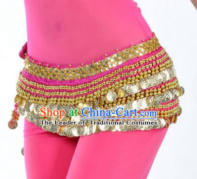 Asian Indian Traditional Belly Dance Rosy Waist Accessories Waistband India Raks Sharki Belts for Women