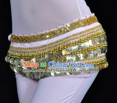 Asian Indian Traditional Belly Dance Pink Waist Accessories Waistband India Raks Sharki Belts for Women