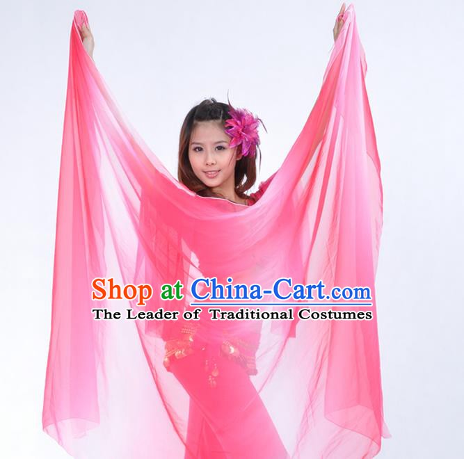 Asian Indian Belly Dance Accessories Pink Gauze Kerchief India Traditional Dance Scarf for for Women