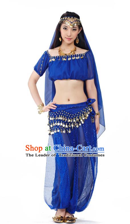 Top Indian Bollywood Belly Dance Costume Oriental Dance Royalblue Dress, India Raks Sharki Clothing for Women