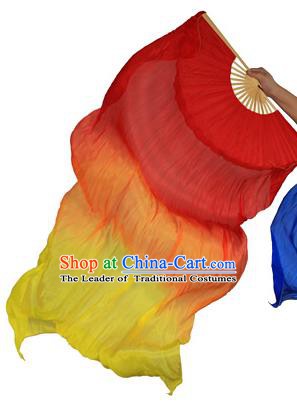 China Folk Dance Three-colour Folding Fans Yanko Dance Red Silk Fans for for Women