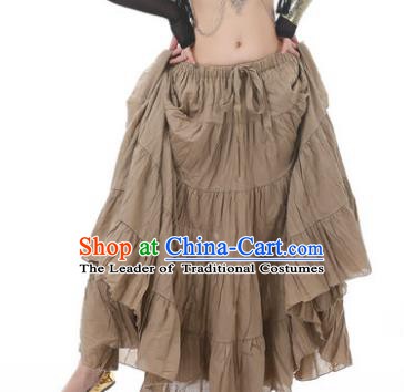 Indian Oriental Belly Dance Costume Brown Bust Skirt, India Raks Sharki Bollywood Dance Clothing for Women