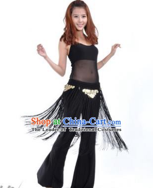 Indian Belly Dance Yoga Black Suits, India Raks Sharki Dance Clothing for Women