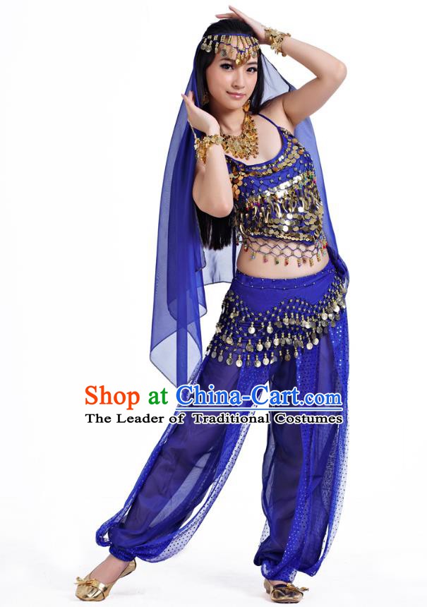 Indian Belly Dance Costume Bollywood Oriental Dance Royalblue Clothing for Women