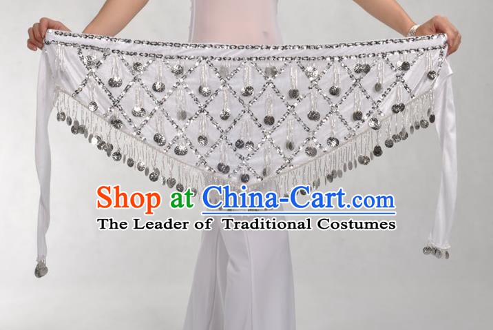 Indian Belly Dance White Belts Waistband India Raks Sharki Waist Accessories for Women