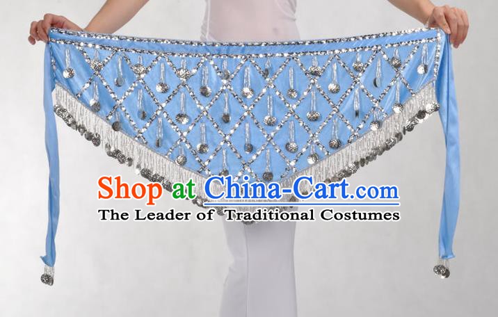 Indian Belly Dance Blue Belts Waistband India Raks Sharki Waist Accessories for Women