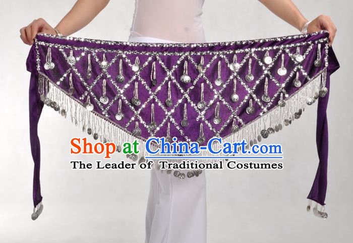 Indian Belly Dance Purple Belts Waistband India Raks Sharki Waist Accessories for Women