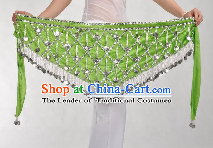 Indian Belly Dance Green Belts Waistband India Raks Sharki Waist Accessories for Women