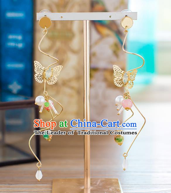 Handmade Classical Wedding Accessories Bride Ear Pendant Butterfly Earrings for Women