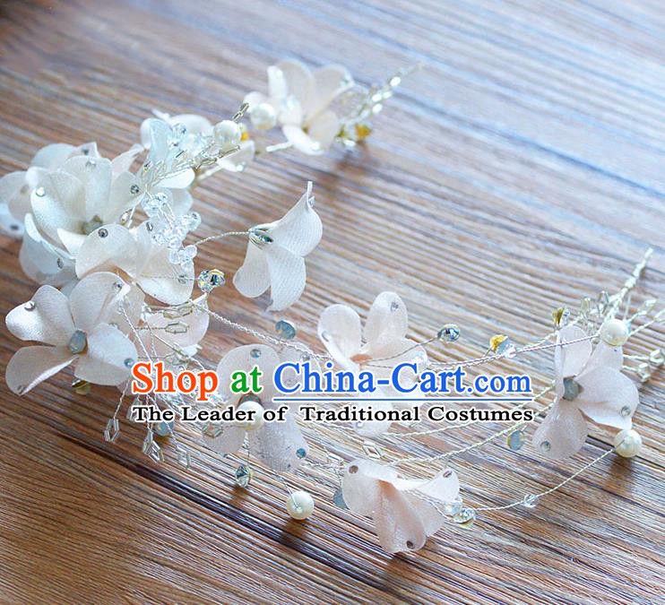 Handmade Classical Wedding Hair Accessories Bride Headwear Flowers Pearls Hair Clasp for Women