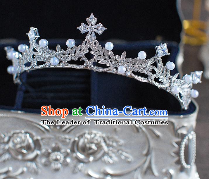 Handmade Classical Hair Accessories Bride Baroque Crystal Royal Crown Headwear for Women