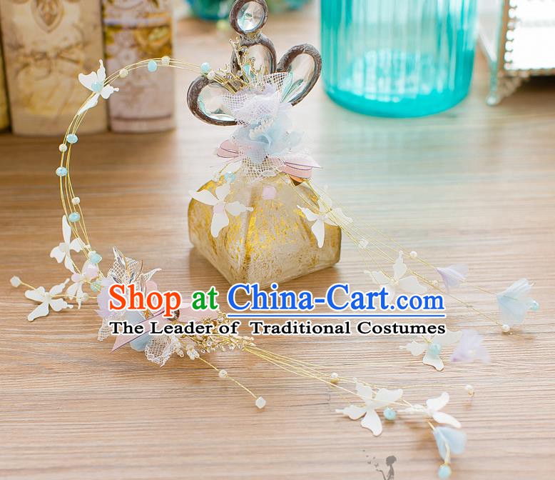 Handmade Classical Wedding Hair Accessories Bride Tassel Butterfly Hair Clasp Headwear for Women