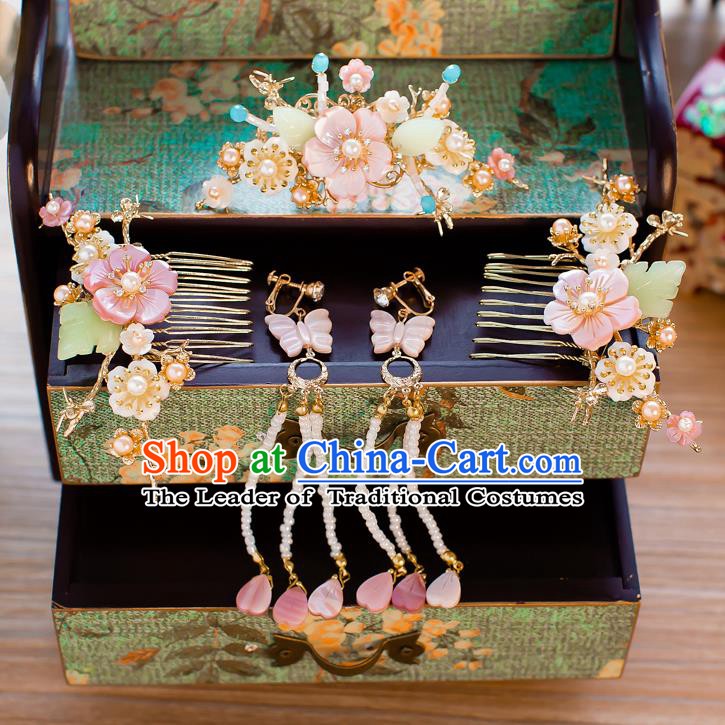 Chinese Handmade Classical Hair Accessories Ancient Hair Comb Tassel Hair Clip Hairpins for Women