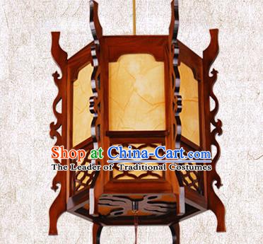 Traditional Chinese Wood Carving Palace Lanterns Handmade Hanging Lantern Ancient Ceiling Lamp