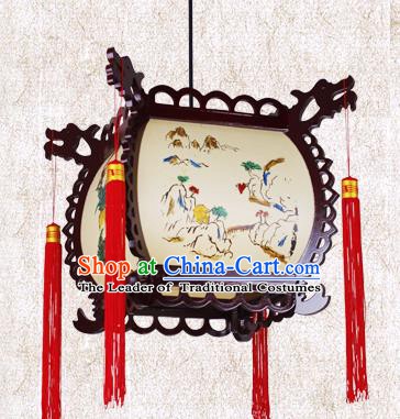 Traditional Chinese Painted Palace Lanterns Hanging Lantern Ancient Ceiling Lamp