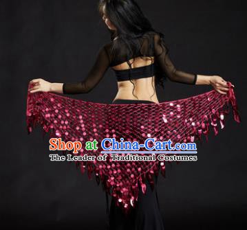 Indian Belly Dance Rosy Sequin Waist Scarf Waistband India Raks Sharki Belts for Women