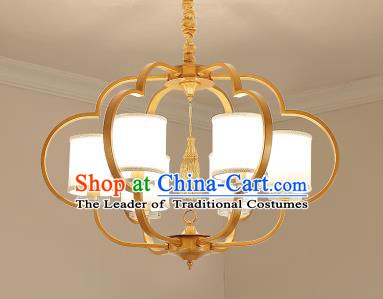 Traditional Chinese Gold-framed Ceiling Palace Lanterns Handmade Six-Lights Lantern Ancient Lamp