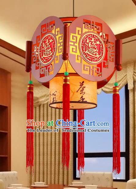 Traditional Chinese Wood Carving Palace Lanterns Handmade Hanging Lantern Ancient Ceiling Lamp