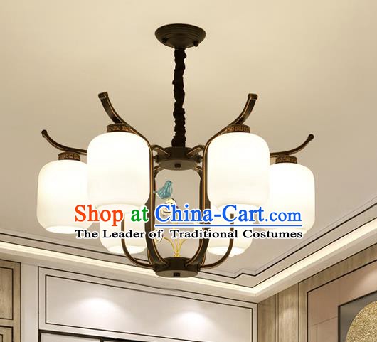 Traditional Chinese Style Ceiling Palace Lanterns Handmade Six-Lights Lantern Ancient Lamp