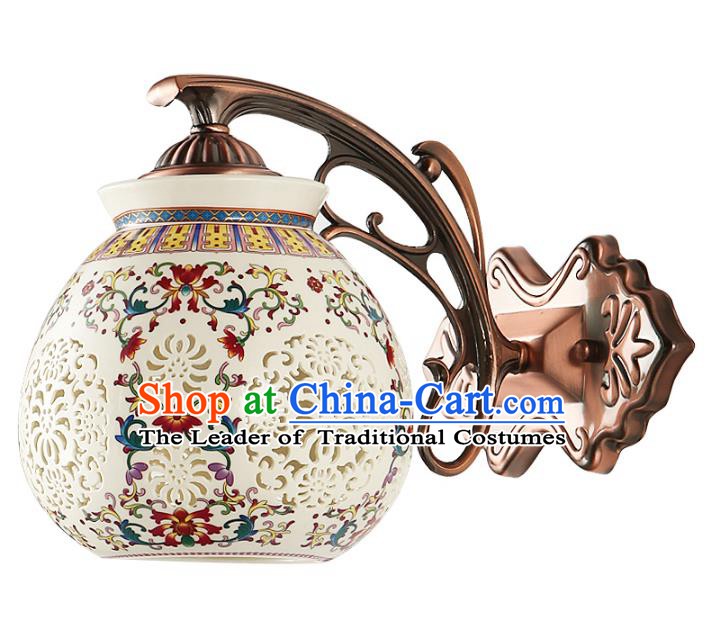 Traditional Chinese Palace Lanterns Handmade Colorful Porcelain Wall Lantern Ancient Lamp