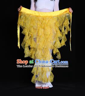 Indian Belly Dance Yellow Waist Scarf Waistband India Raks Sharki Belts for Women