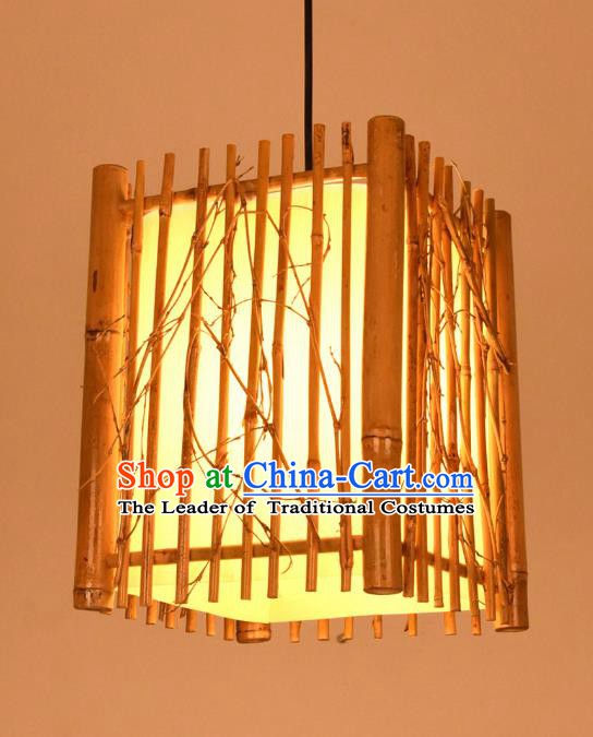 Traditional Chinese Bamboo Hanging Lanterns Handmade Ceiling Lantern Ancient Lamp