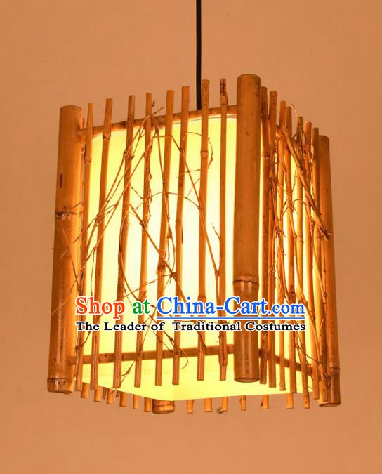 Traditional Chinese Bamboo Hanging Lanterns Handmade Ceiling Lantern Ancient Lamp