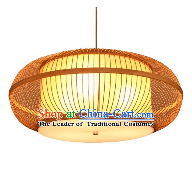 Traditional Chinese Rattan Round Lanterns Handmade Hanging Ceiling Lantern Ancient Lamp