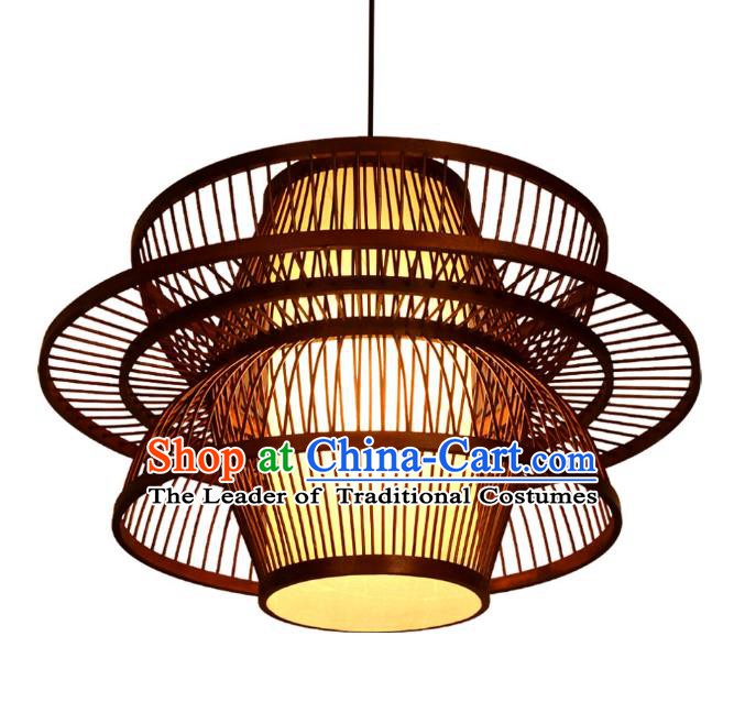 Traditional Asian Chinese Straw Plaited Lanterns Handmade Hanging Ceiling Lantern Ancient Lamp