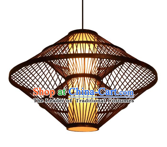 Traditional Asian Chinese Straw Plaited Lanterns Handmade Hanging Ceiling Lantern Ancient Lamp