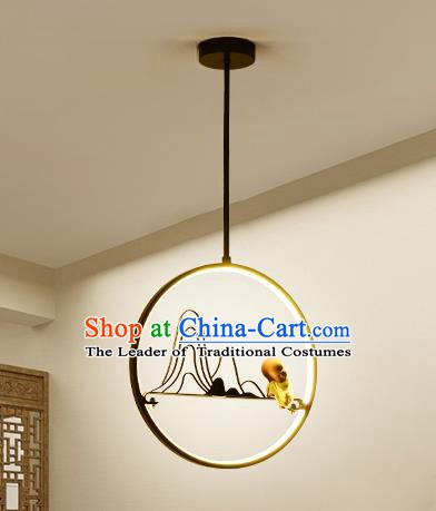 Traditional Chinese Hanging Ceiling Lanterns Ancient Handmade Round Lantern Ancient Lamp