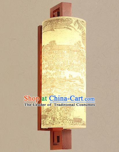Traditional China Ancient Painted Lanterns Handmade Wood Lantern Ancient Wall Lamp
