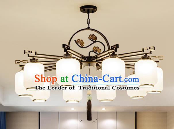 Traditional Handmade Chinese Iron Carving Hanging Lanterns Ancient Ten-Lights Ceiling Lantern Ancient Lamp