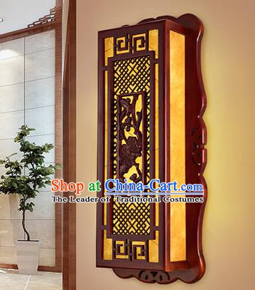 China Handmade Parchment Wall Lantern Wood Carving Lanterns Traditional Lamp