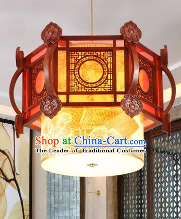 Traditional Chinese Handmade Wood Lantern Asian Painted Ceiling Lanterns Ancient Lantern