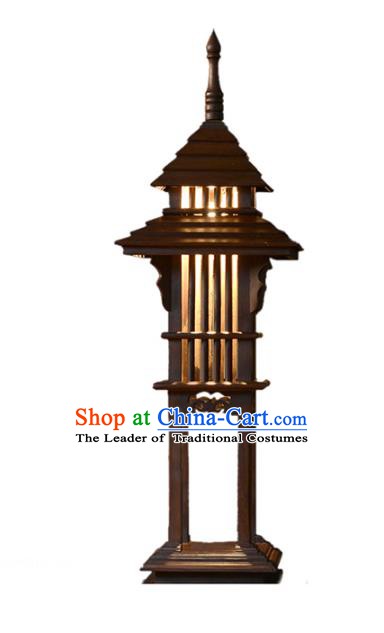 Handmade Traditional Thailand Wood Floor Lantern Asian Lanterns Religion Lantern