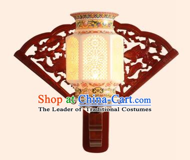 China Handmade Ceramics Wall Lantern Ancient Wood Lanterns Traditional Lamp