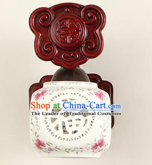 China Handmade Palace Lanterns Ceramics Wall Lantern Ancient Wood Lanterns Traditional Lamp