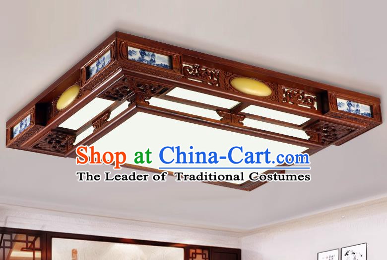 Traditional Chinese Handmade Ceiling Lantern Wood Palace Lanterns Ancient Lamp