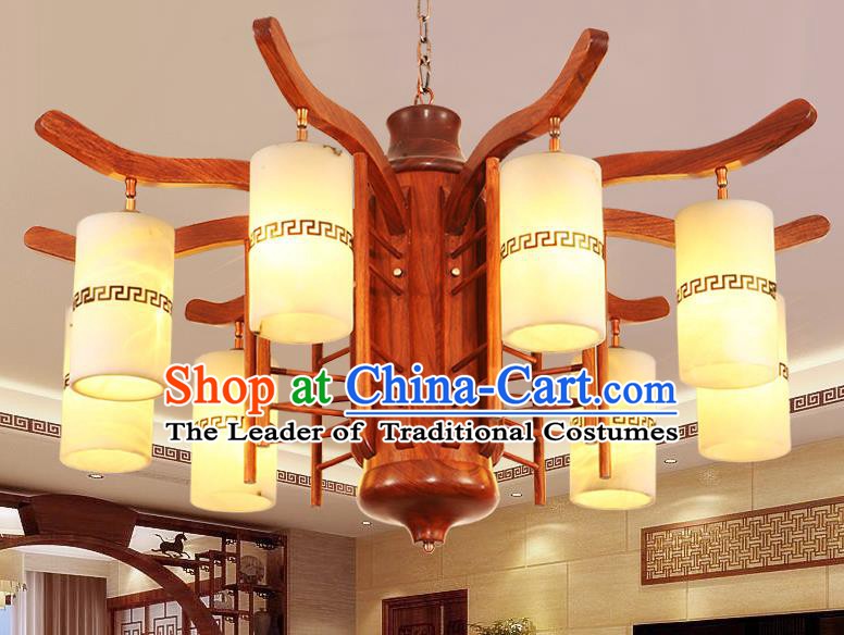 Traditional Chinese Handmade Redwood Hanging Lantern Wood Palace Lanterns Ancient Lamp