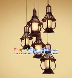 Traditional Chinese Handmade Palace Lantern Five-Lights Lanterns Ancient Hanging Lamp