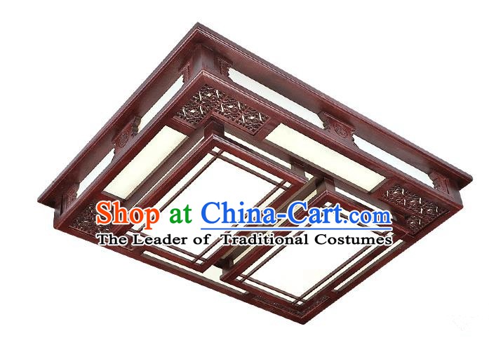 Traditional Chinese Palace Lantern Handmade Rosewood Ceiling Lanterns Ancient Lamp