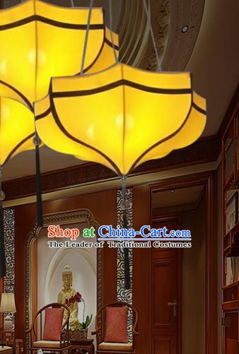 Traditional Chinese Yellow Palace Lantern Handmade Ceiling Lanterns Ancient Lamp