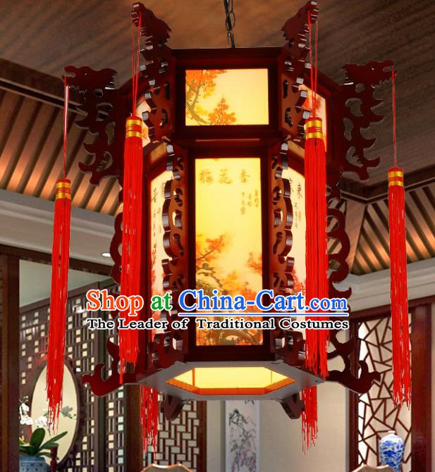 Top Grade Handmade Painting Plum Blossom Palace Lanterns Traditional Chinese Lantern Ancient Ceiling Lanterns
