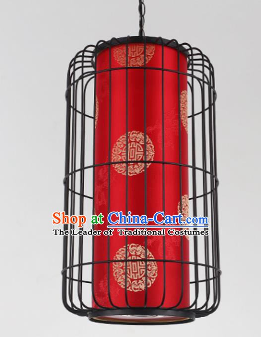 Top Grade Handmade Red Palace Lanterns Traditional Chinese Iron Lantern Ancient Ceiling Lanterns